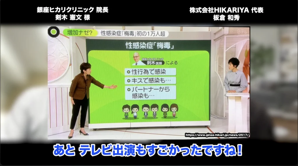 Youtube運用をきっかけに、剣木先生にテレビ取材の依頼があり、テレビ出演の実績もあります。